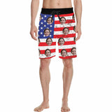 Custom Face Stripe Spots Men's All Over Print Casual Shorts