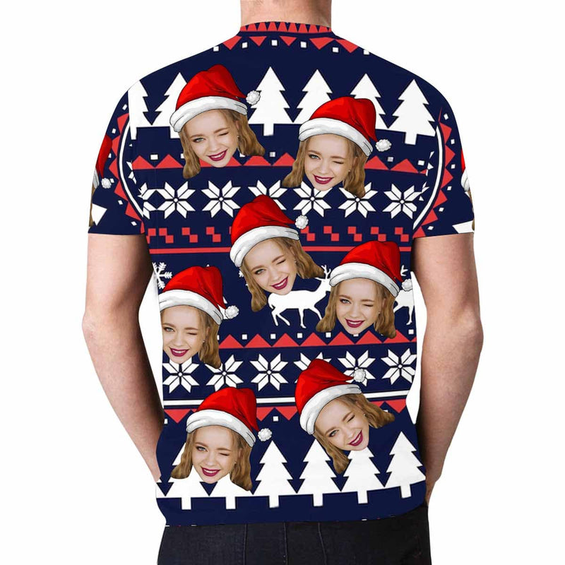 Custom T-shirt with Face Love Christmas Made for You Custom T-shirt Add Your Own Design Image