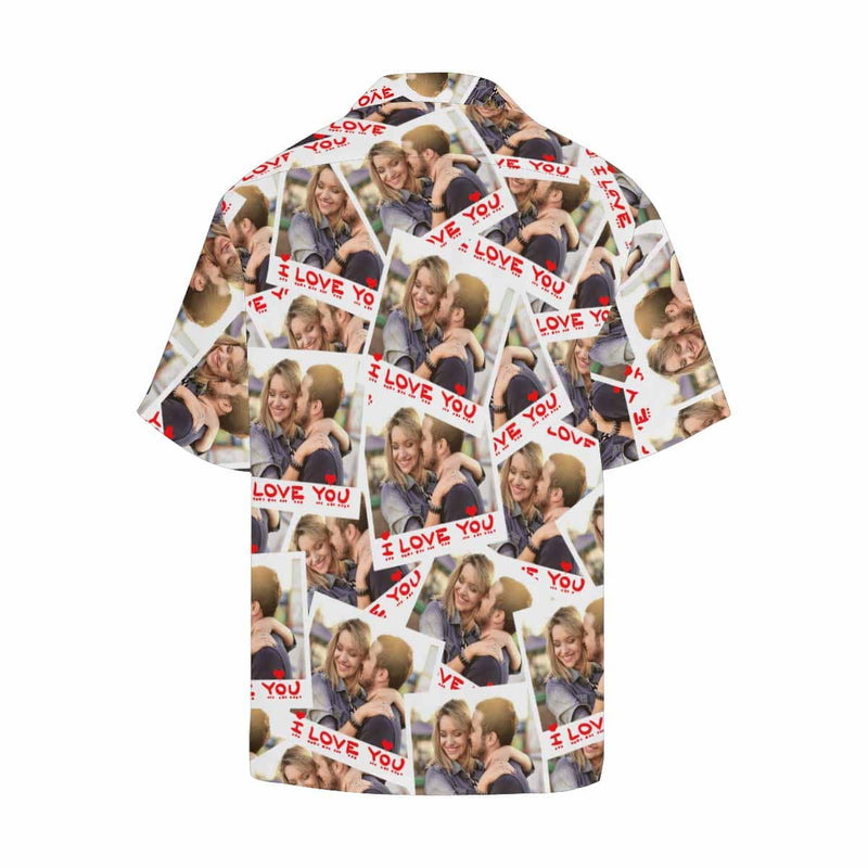 Custom Image Hawaiian Shirt with Photo Love You Seamless Create Your Own Hawaiian Shirt