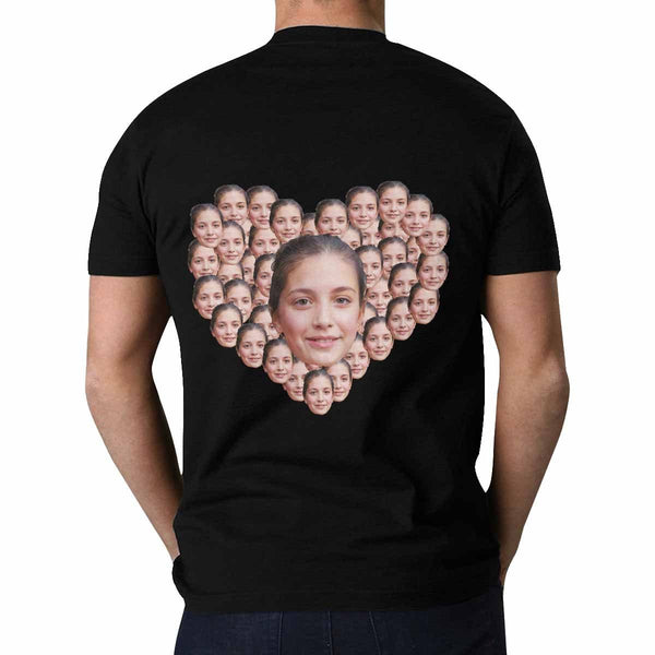 Custom Face Shirt Love Shape Shirts with Personalized Pictures Cute Matching Couple Design Your Own Tshirts for Couple