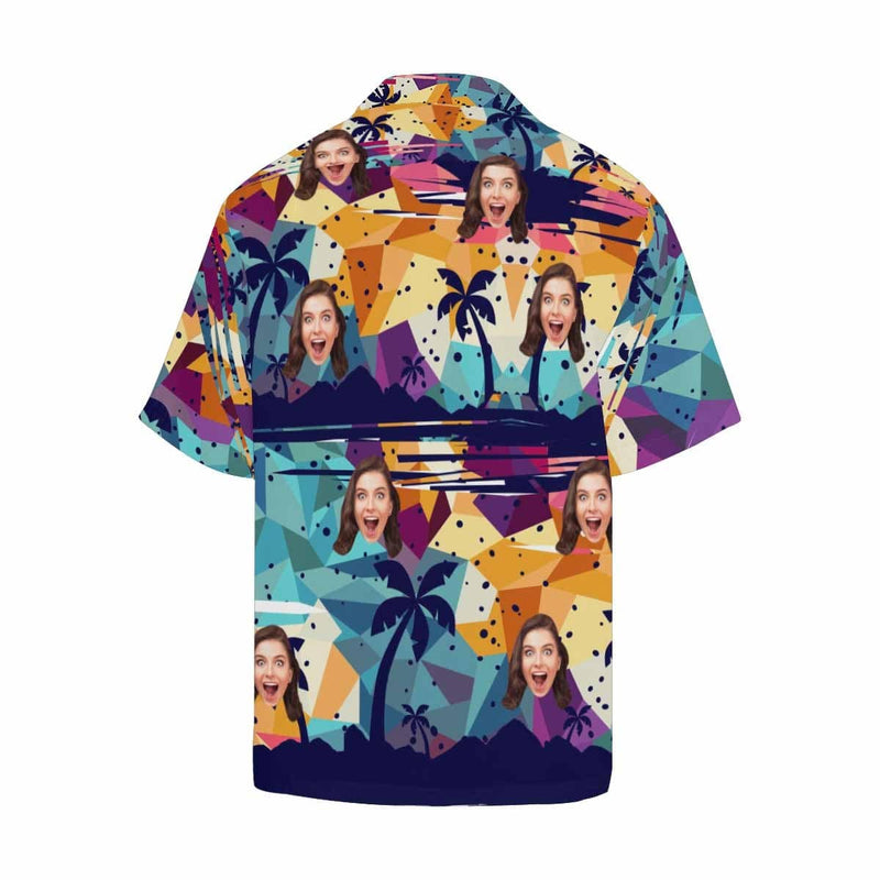 Hawaiian Shirts with Faces on Them Modern Abstract Custom All Over Print Tropical Printing Shirt Made for You Custom Gift