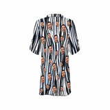 Custom Face Zebra Pattern Chiffon Shirt Dress Cover Up Personalized Thin Women's V-Neck Bikini Beach Tunic Top