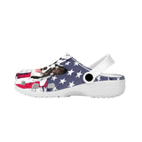 Custom Face American Flag Unisex White Hole Shoes Slides Classic Clogs