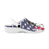 Custom Face American Flag Unisex White Hole Shoes Slides Classic Clogs