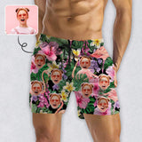 DstoryGifts Swimwear Custom Face Photo Summer Beach Men's Quick Dry Swim Trunks