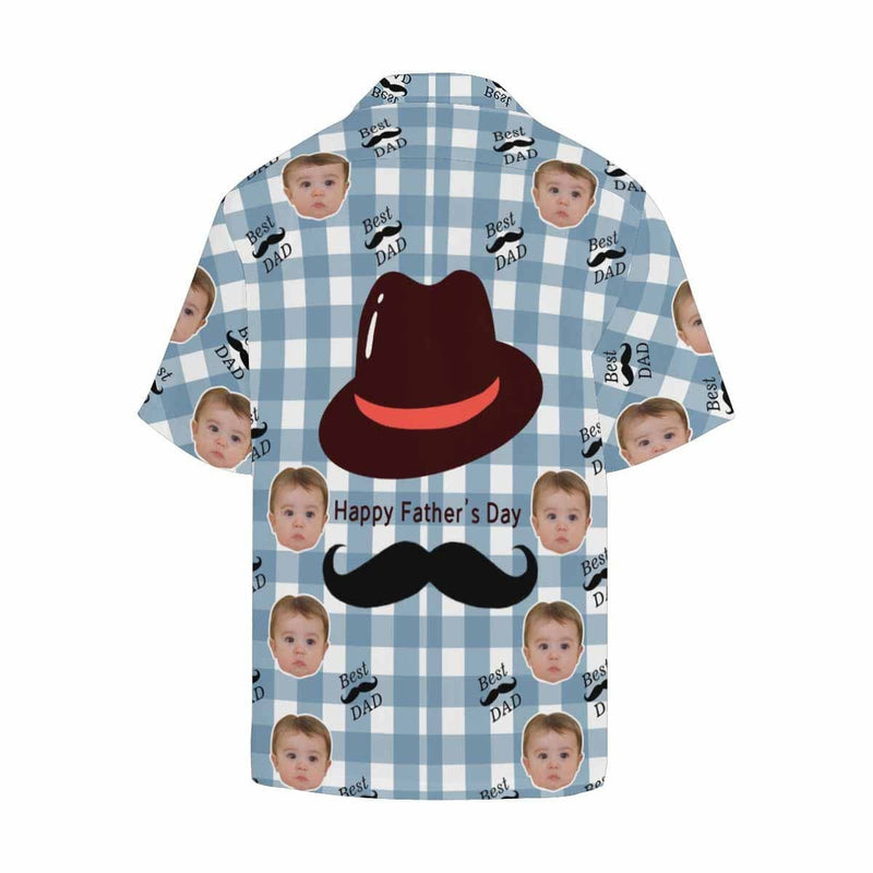 Custom Face Happy Father's Day Beard Men's All Over Print Hawaiian Shirt