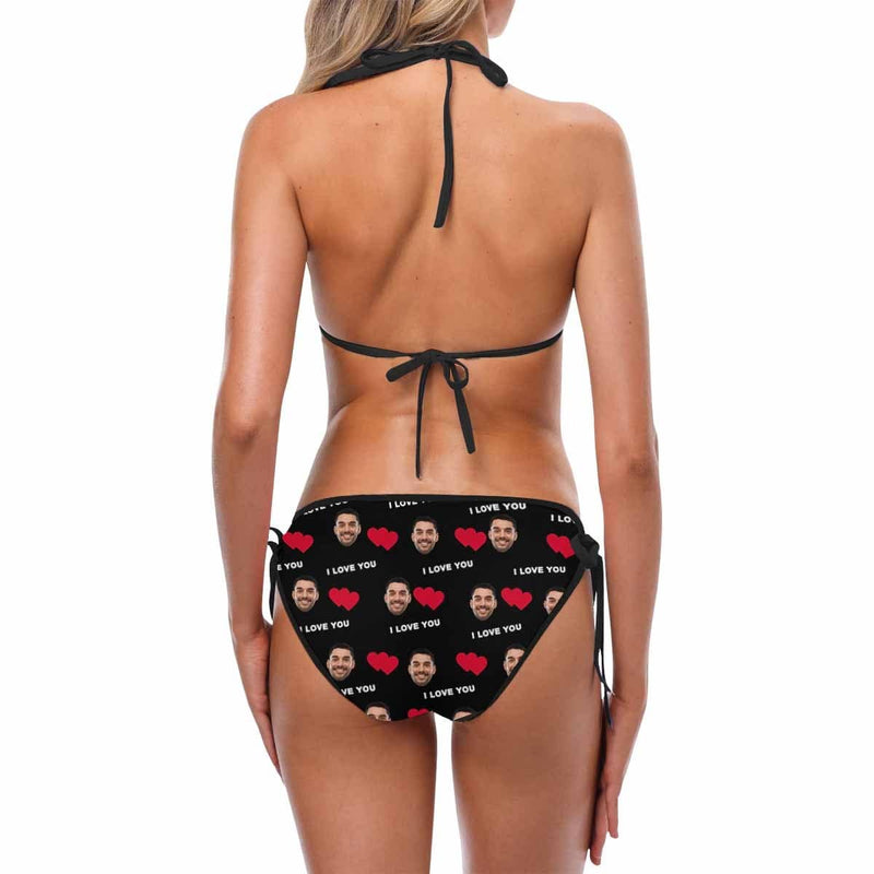 Custom Face Love Heart Bikini Personalized Swimsuit Honeymoons For Her