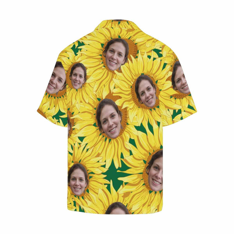 Custom Face Hawaiian Shirt Sunflower Personalized Aloha Shirts Birthday Personalized Hawaiian Shirts Gift for Boyfriend or Husband