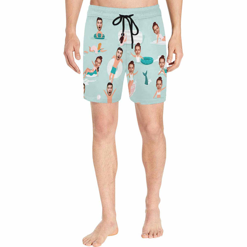 Custom Couple Face Swim Trunks Swim Shorts Personalized Swimming Swim Trunks