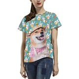 Custom Photo White Bunny Pet Women's All Over Print T-shirt