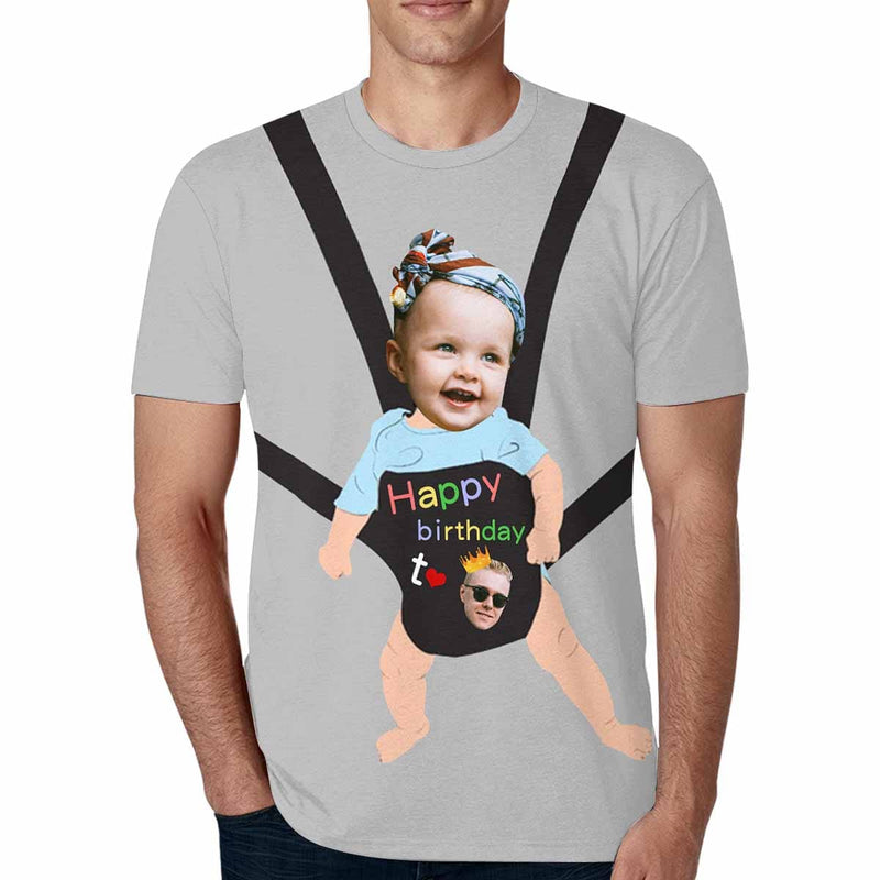 Custom Face Shirt  Dad's Birthday Men's Print T-shirt Put Your Face on Shirt Personalized Shirt for Gift