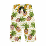 Custom Face In Pineapple Men's All Over Print Casual Shorts