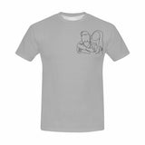 Custom Portrait Outline Shirt, Line Art Photo Shirt For Male, Custom Men's All Over Print T-shirt, Photo Outline Outfit For Couple