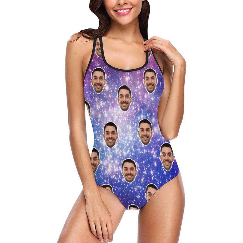 Custom Face Starry Night Women's Tank Top Bathing Swimsuit