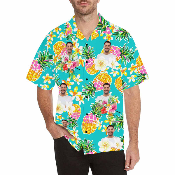 Custom Face Hawaiian Shirt Funny Photo Hawaiian Shirt for Husband Personalized Hawaiian Shirt Photo Tropical Aloha Shirt For Men