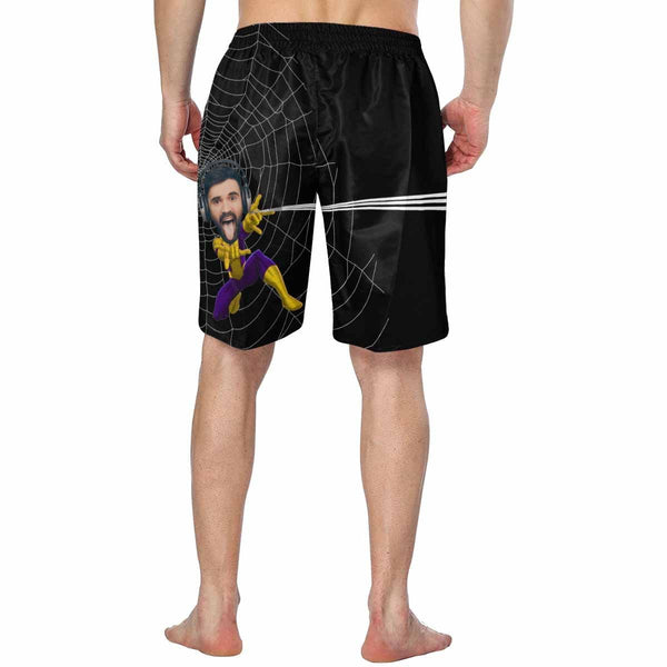 Custom Face Spider Men's Beach Shorts