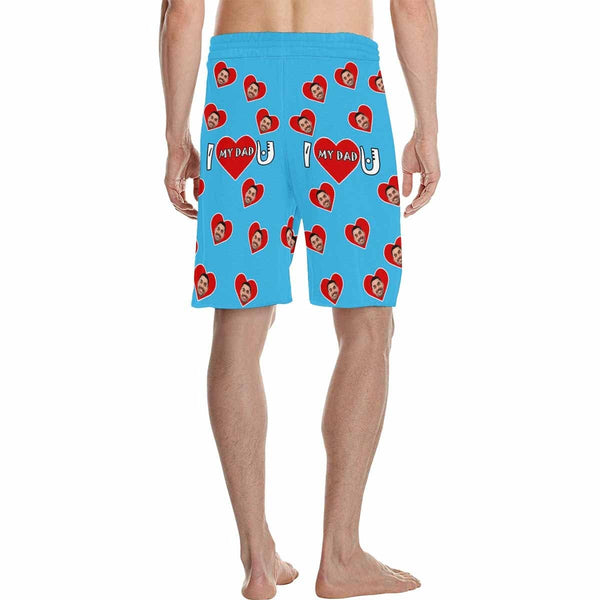 Custom Face Love My Dad Men's All Over Print Casual Shorts