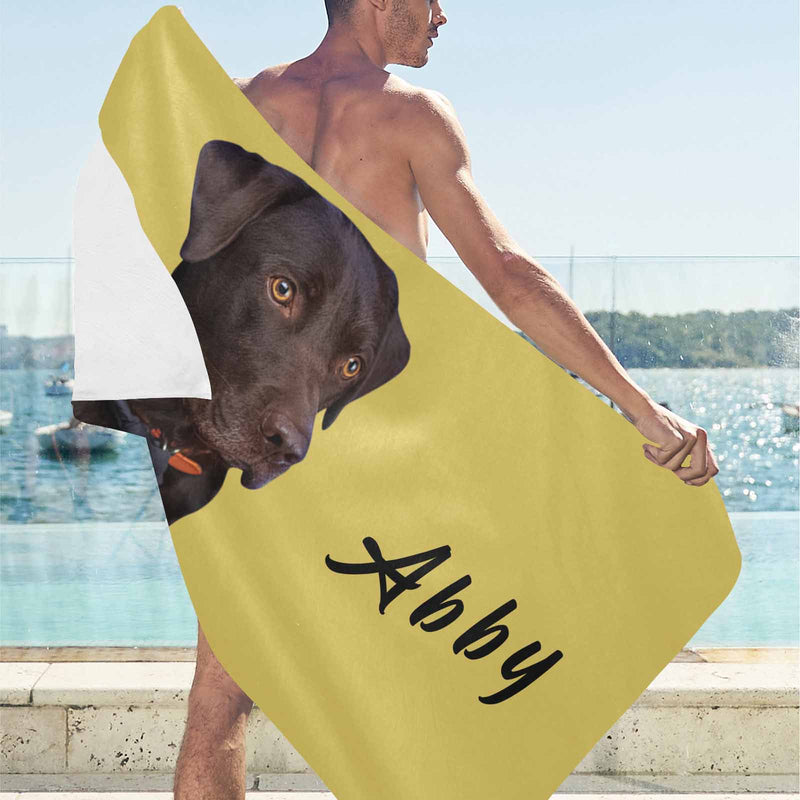 Custom Dog Face Bath Towel Beach Towel Pool Towel Camp Towel