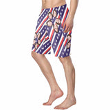 Custom Face Stars Stripes Personalized Photo Men's Elastic Beach Short