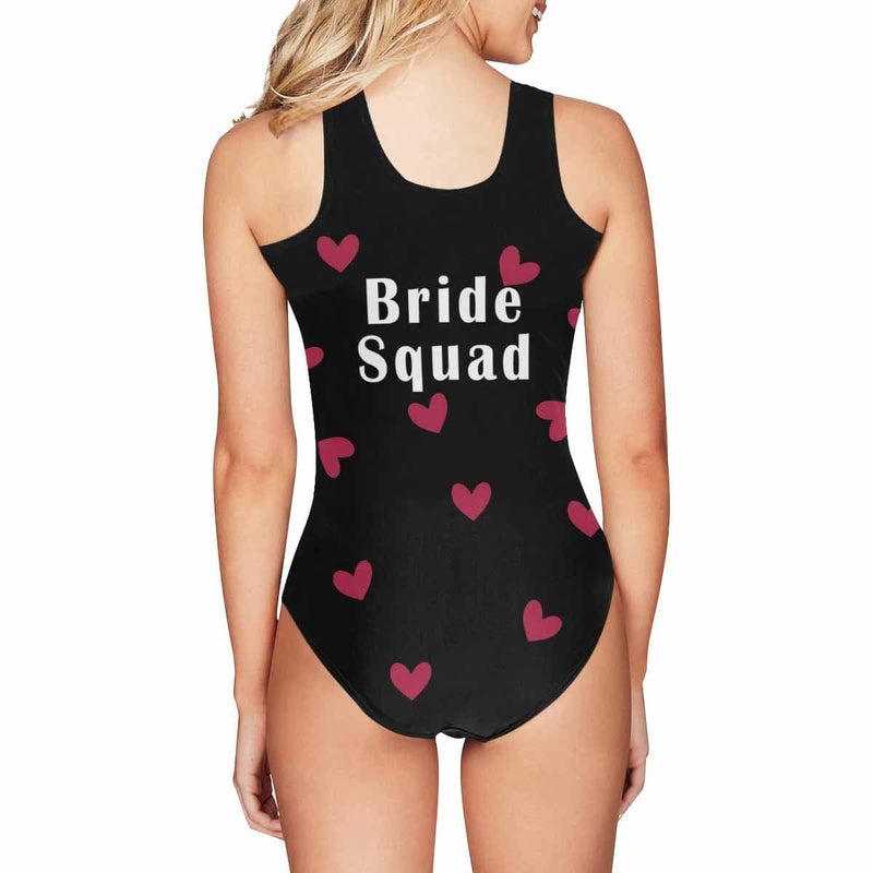 Custom Face Swimwear Bridal Squad Love Swimsuit Personalized Women's Tank Top Bathing Suit Bridesmaid Party