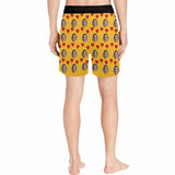 Custom Face Love Heart Yellow Men's Quick Dry Swim Shorts, Personalized Funny Swim Trunks