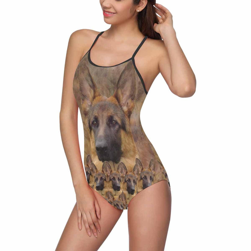 Custom Face Wolf Dog Women's Slip One Piece Swimsuit