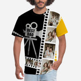 Custom Photo Shirt Best Dad Put Your Face on A Tshirt Personalized Face T Shirt Gift for Birthday Fahter's Day Gift