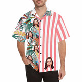 Custom Face Girlfriend Hawaiian Floral Shirts Casual Men's Summer Shirts Put Your Face on Shirt