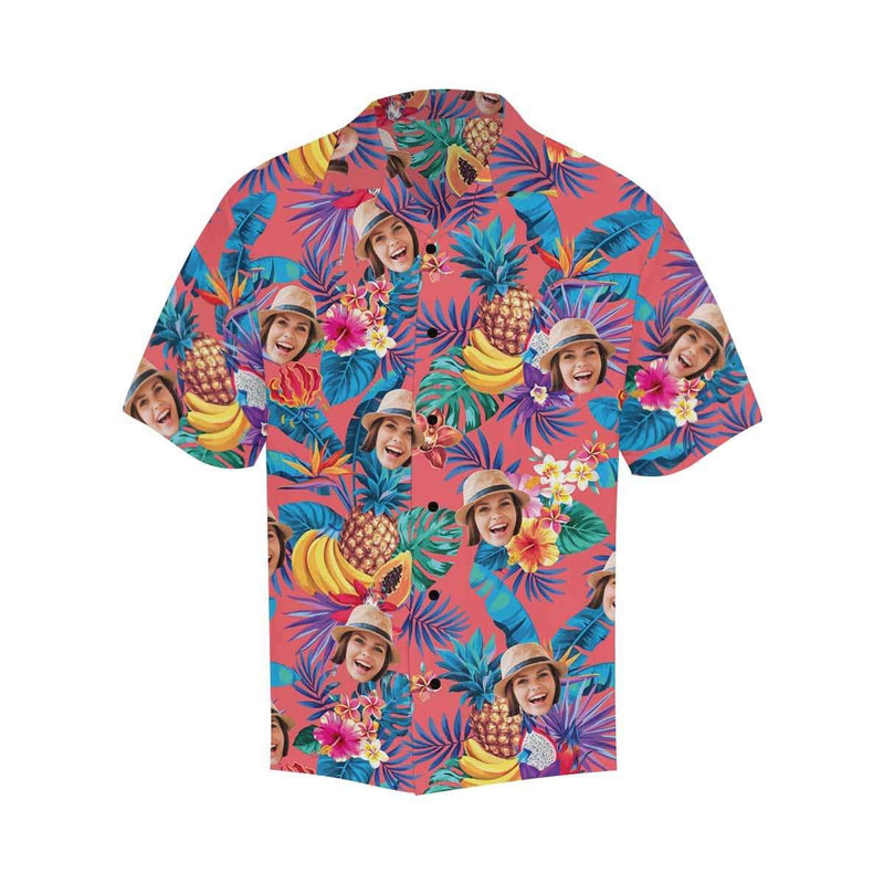 Custom Hawaiian Shirts with Face Banana&Pineapple Design Your Own Aloha Shirt Birthday Party Giftt