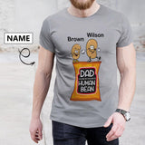 Custom Name T-shirt with Human Bean Print Your Favorite Name Text on Tee Shirt for Funny Gift