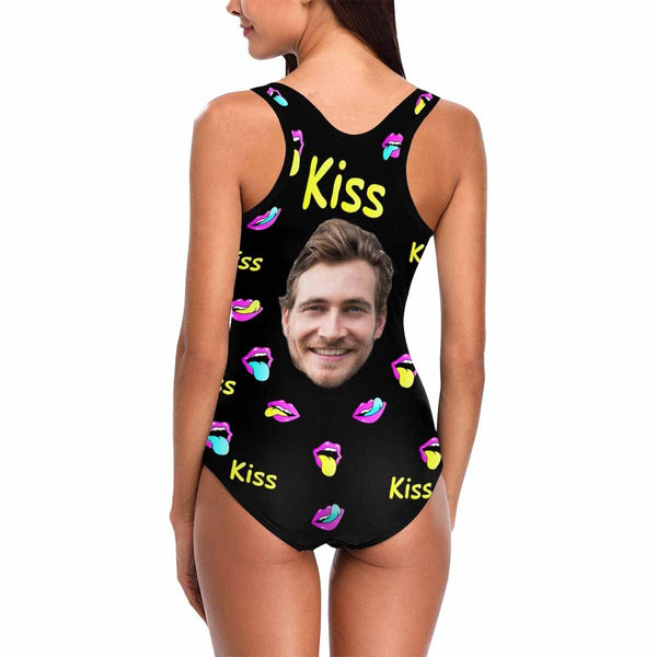 Custom Face Kiss Lip Women's One Piece Swimsuit