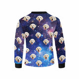 Custom Face Galaxy Kids' Rib Cuff Long Sleeve T-shirt