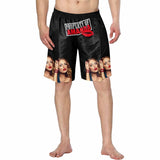 Custom Face&Name Property Lip Personalized Photo Men's Elastic Beach Short