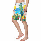 Custom Face Sunset Lover Personalized Photo Men's Elastic Beach Short