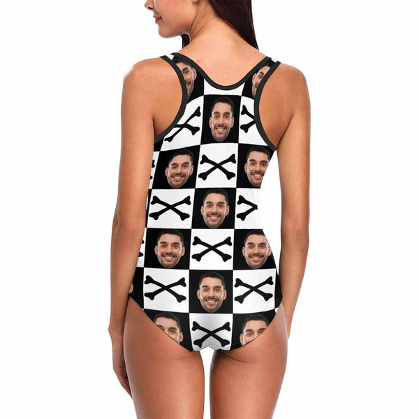 Custom Face Crossbone Women's Tank Top Bathing Swimsuit