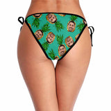 Custom Boyfriend Face Pineapple Personalized Bikini Swimsuit Bottom