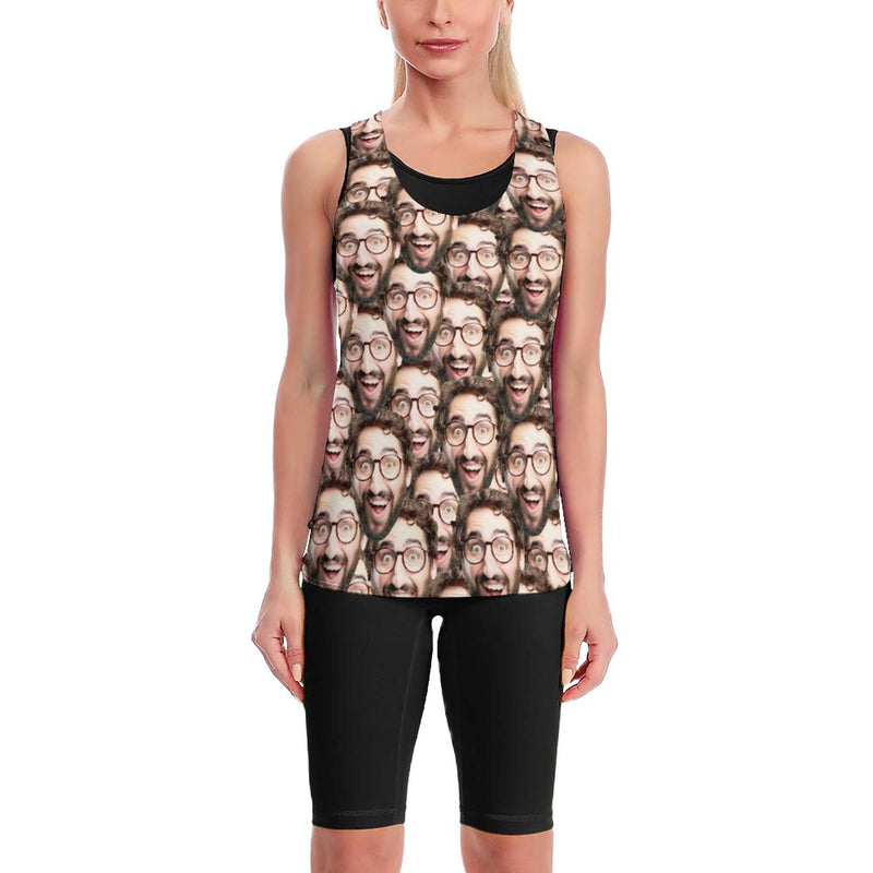 Custom Boyfriend Face Women's Vest Personalized Face Yoga Wear Gift