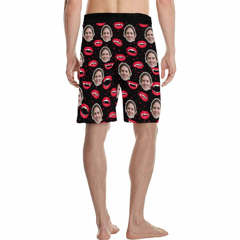 Custom Face Mouth Spots Men's All Over Print Casual Shorts