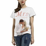 Custom Photo&Date Mrs Couple Anniversary Women's All Over Print T-shirt