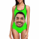 Custom Face Fluorescence Head Women's Tank Top Bathing Swimsuit