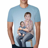 Personalized Face Tee Shirt Lillian Artist Custom Face Parent&Kid Exchange Printed T-shirt Made for Dad