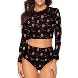 Custom Face I Love You Double Red Love Bikini Swimsuit