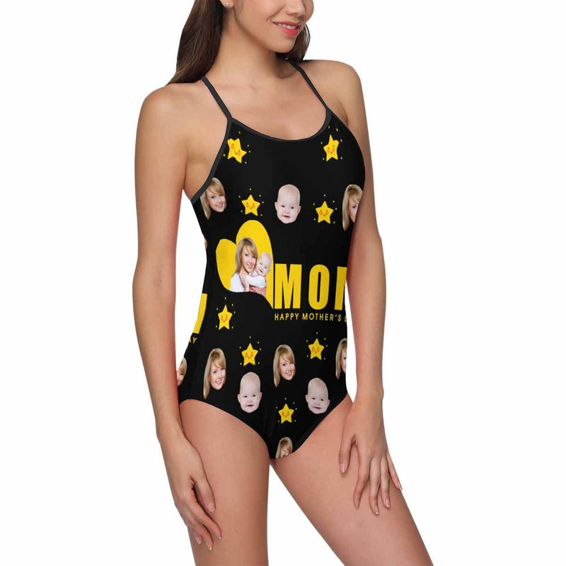 Custom Face Stars Women's Slip One Piece Swimsuit