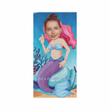 Custom Face&Text Mermaid Princess Beach Towel Quick-Dry Sand-Free  Beach&Bath Towel