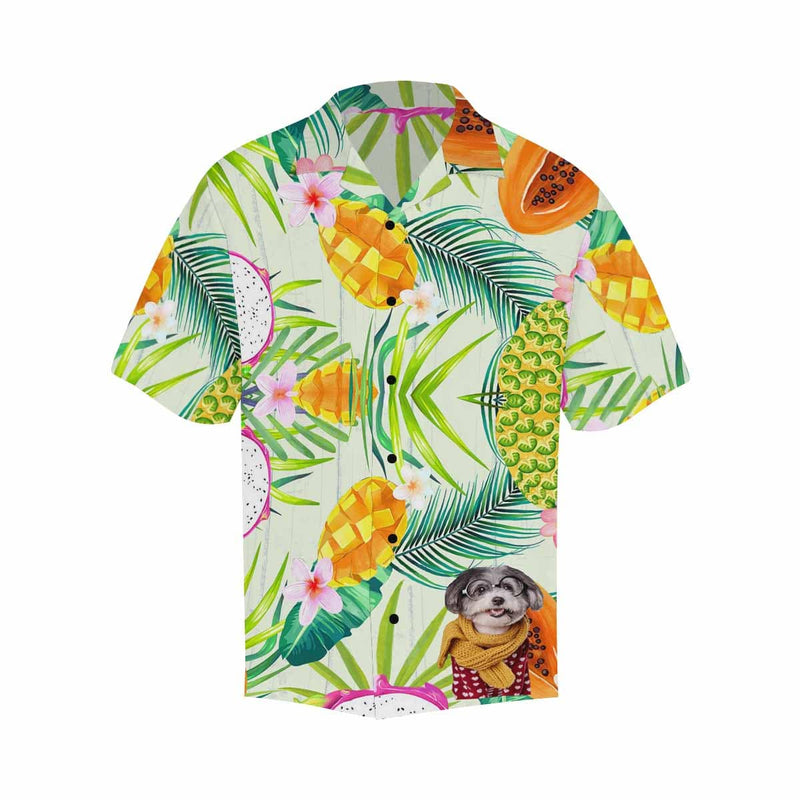 Hawaiian Shirts with Faces on Them Mango Leaves Tropical Aloha Shirt Birthday Vacation Party Gift