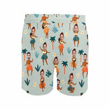 Custom Face Swim Trunks Swim Shorts Personalized Scarecrow Couple Face Swim Trunks