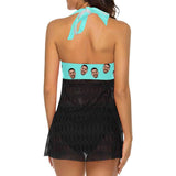 Custom Face Color Swimsuit Personalized Beach Cover Up Bikini Beachwear Bathing Suit Beach Dress Women's Swimming Dress