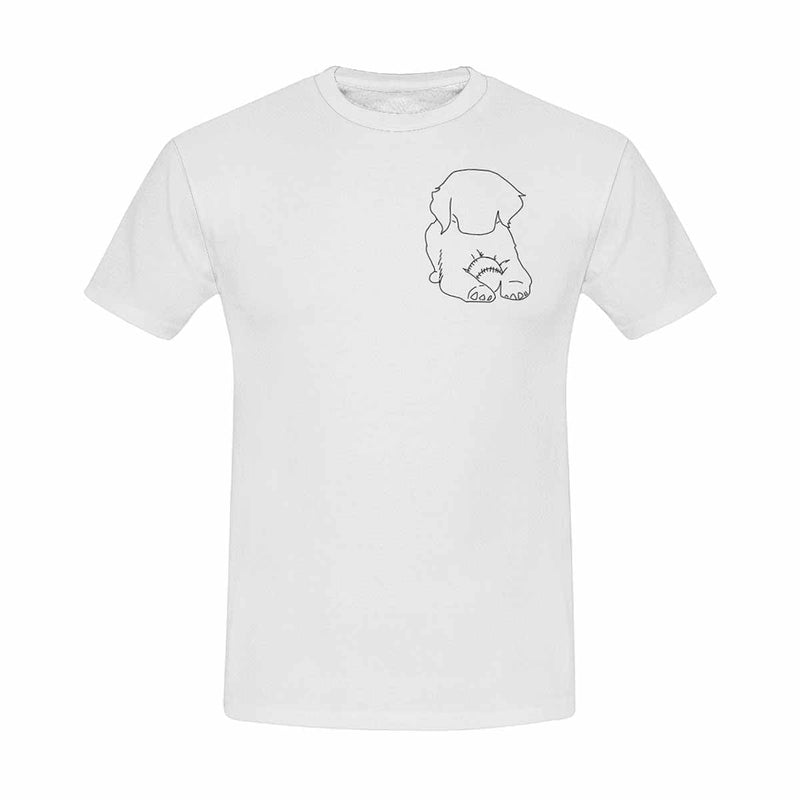 Custom Portrait Outline Shirt, Line Art Photo Shirt For Male, Custom Men's All Over Print T-shirt, Photo Outline Outfit For Pet