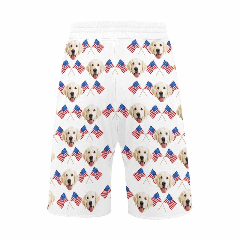 Custom Face Dog Flag Men's Casual Shorts