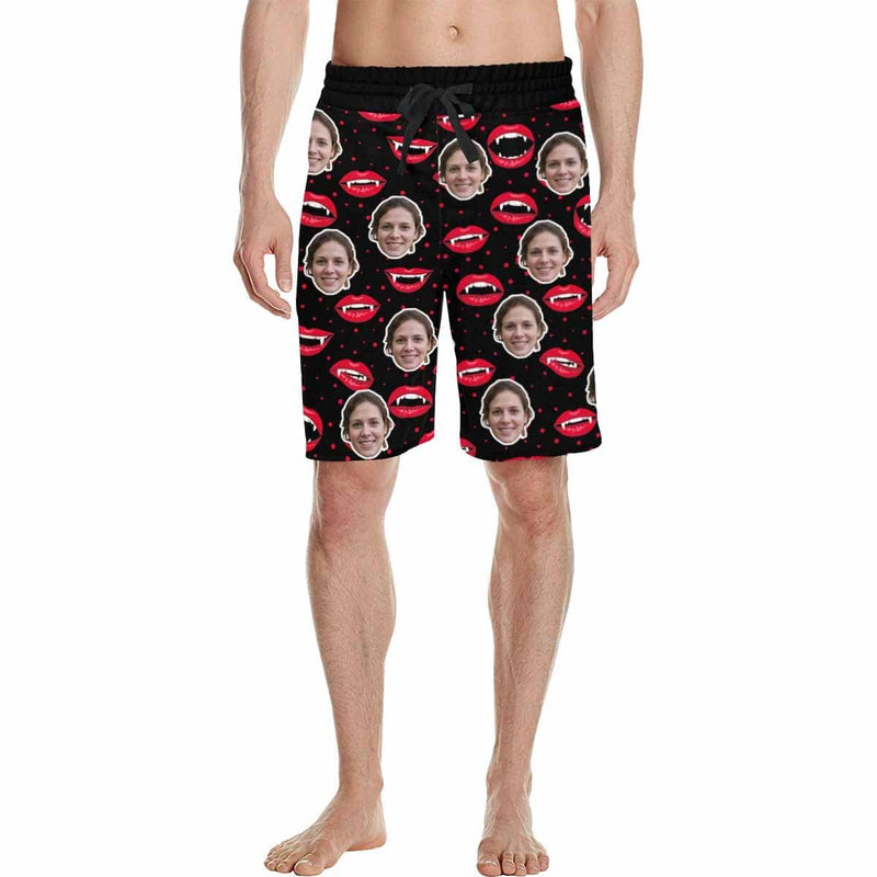 Custom Face Mouth Spots Men's All Over Print Casual Shorts